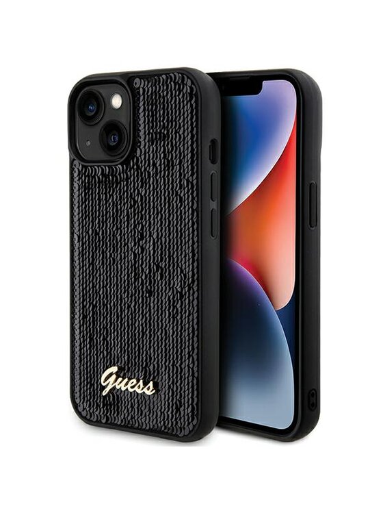 Etui na telefon Guess, Czarne, iPhone 14 / 15 / 13