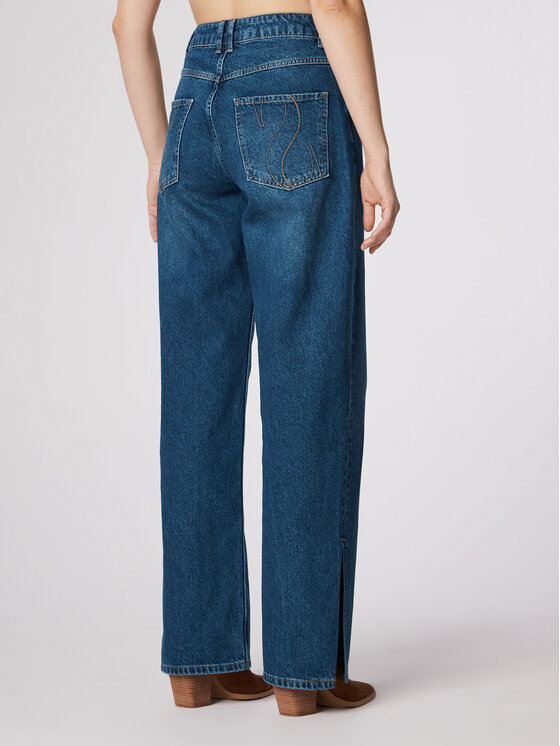 Simple Simple Jeans hlače SPDJ504-01 Mornarsko modra Relaxed Fit