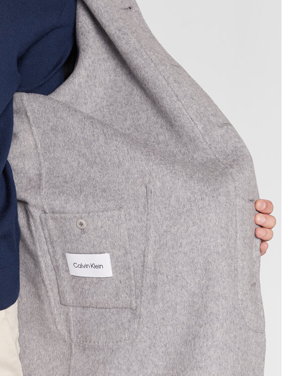 Calvin Klein Calvin Klein Płaszcz wełniany K10K109549 Szary Regular Fit