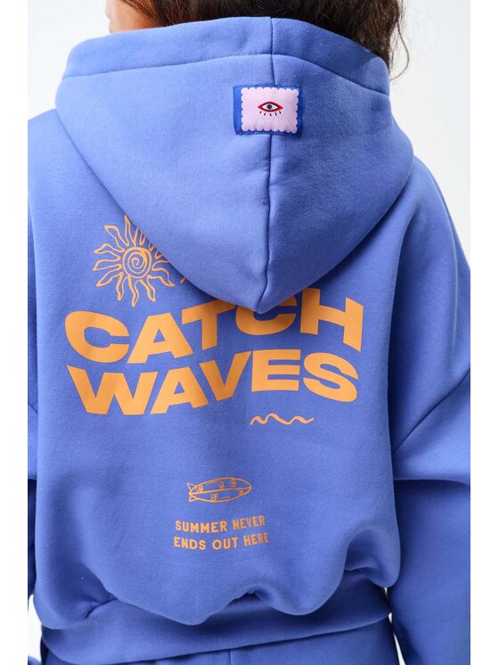 NAOKO NAOKO Bluza Catch the Waves Niebieski Loose Fit