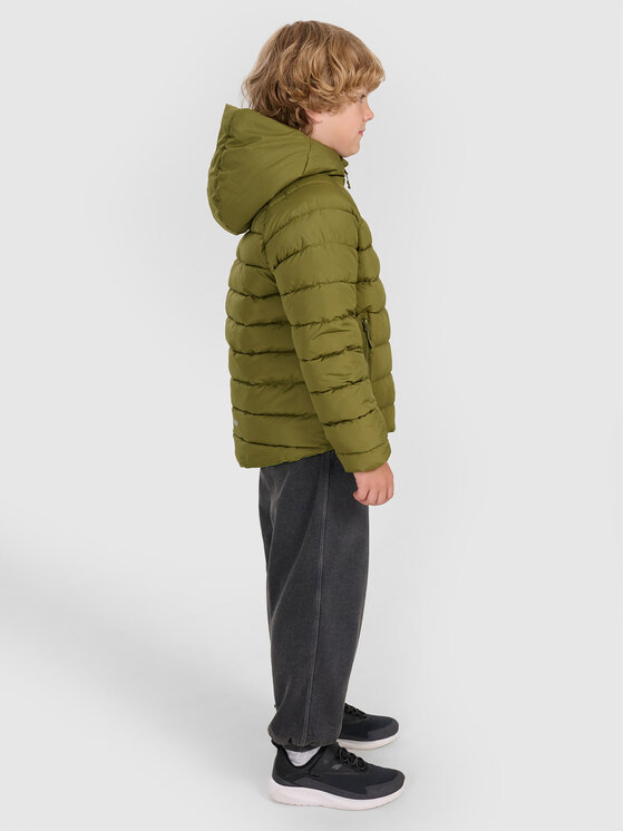 4F 4F Kurtka puchowa casual Khaki Regular Fit