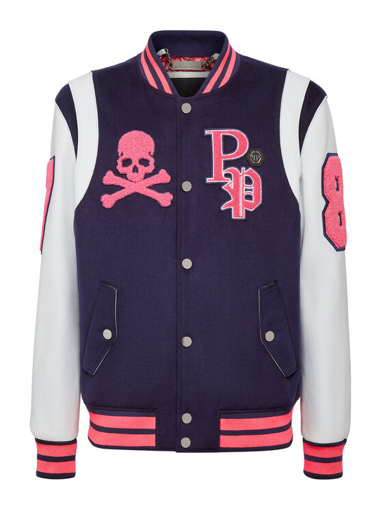 PHILIPP PLEIN PHILIPP PLEIN Vatovaná bunda 5877 Modrá Regular Fit