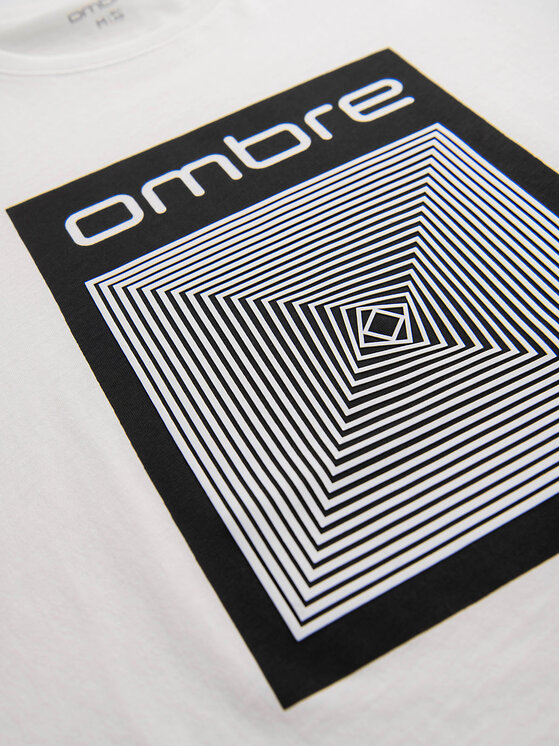 Ombre Ombre T-Shirt OM-TSPT-0260 Biały Regular Fit