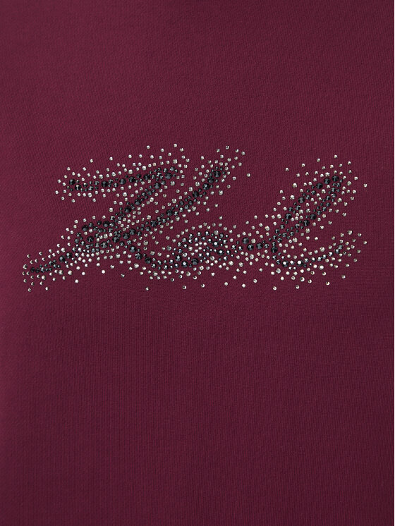 KARL LAGERFELD KARL LAGERFELD Μπλούζα Rhinestone B4W20007 Μπορντό Relaxed Fit