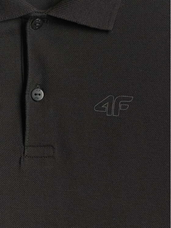 4F 4F Polo BASIC+ Czarny Regular Fit