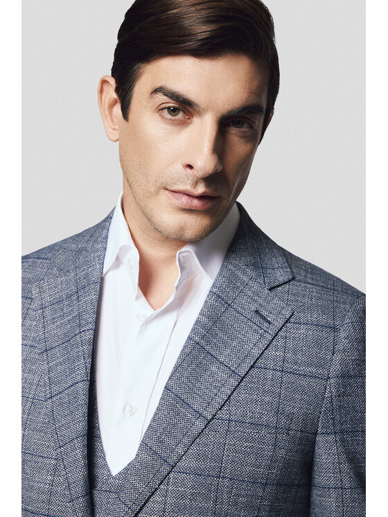 Lancerto Lancerto Marynarka Barumini MA131125000010 Szary Slim Fit