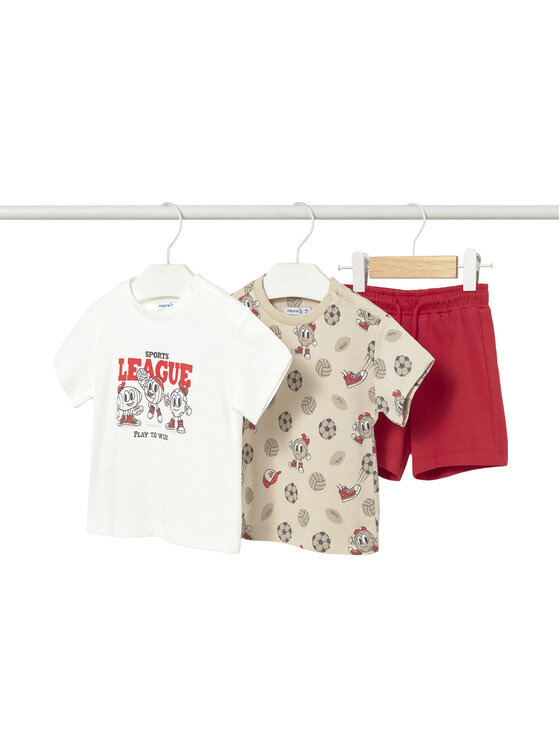 Mayoral Komplet 2 t-shirtów i spodenek 1669 Kolorowy Regular Fit