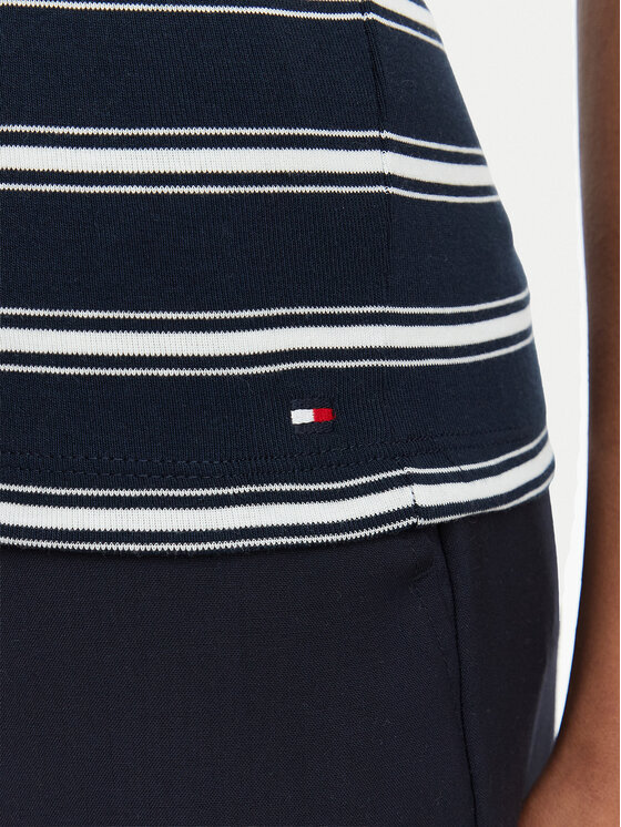 Tommy Hilfiger Tommy Hilfiger Top Multistripe WW0WW50025 Tamnoplava Slim Fit