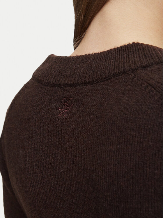 Tommy Hilfiger Tommy Hilfiger Sukienka dzianinowa Scoop WW0WW52306 Brązowy ciemny Regular Fit