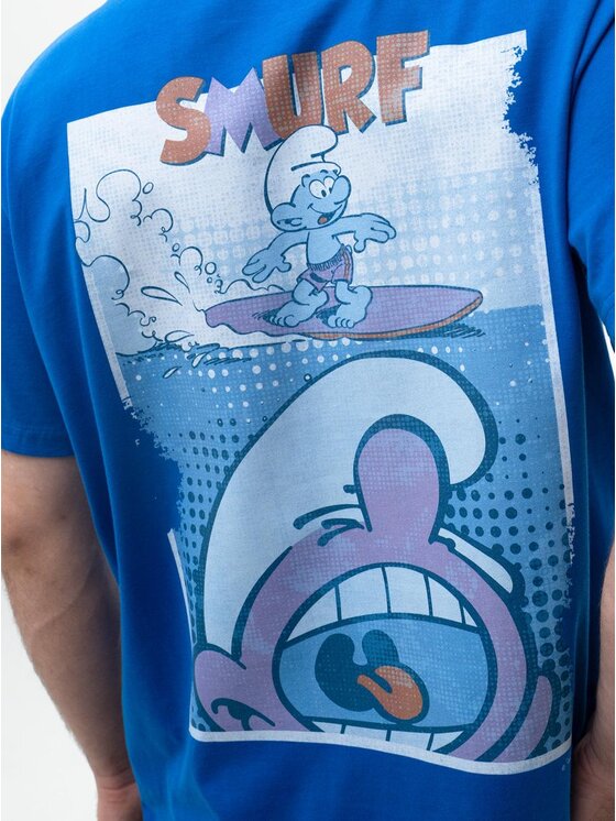 Smerfy Smerfy T-Shirt 129179 Niebieski Oversize