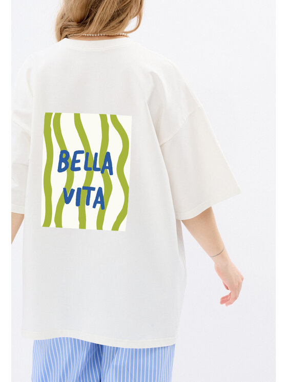 Mirons Mirons T-Shirt Print Biały Oversize