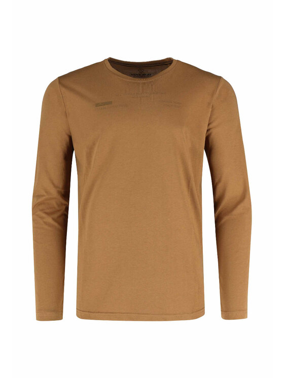 Volcano Volcano Longsleeve M17202-W24 Beżowy Regular Fit
