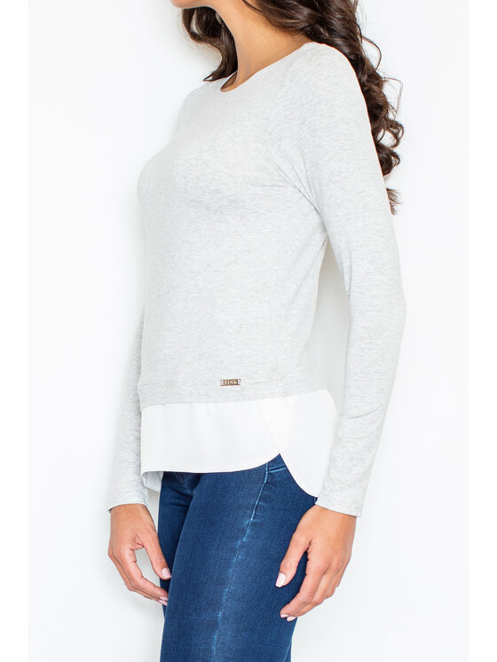 FIGL FIGL Blúzka M374 Sivá Regular Fit