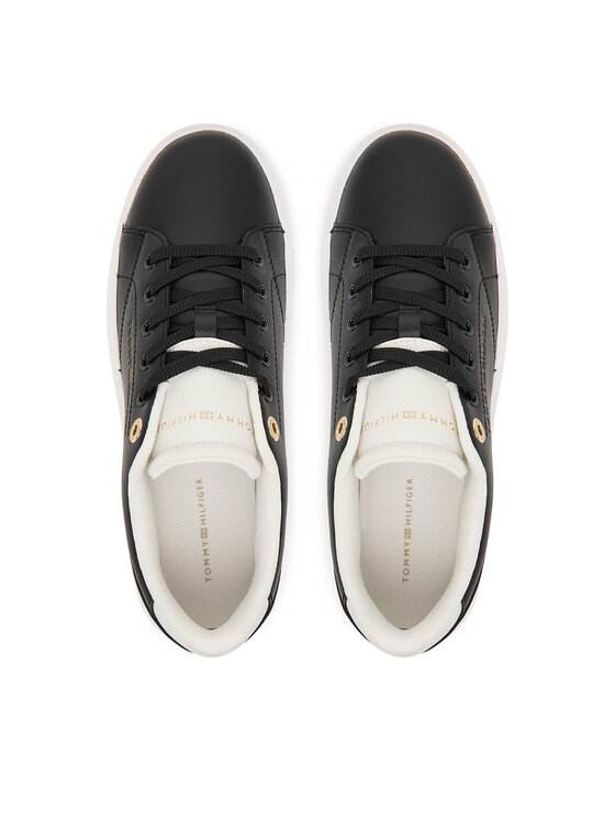 Tommy Hilfiger Tommy Hilfiger Laisvalaikio batai Th Feminine Cupsole Leather FW0FW09105 Juoda