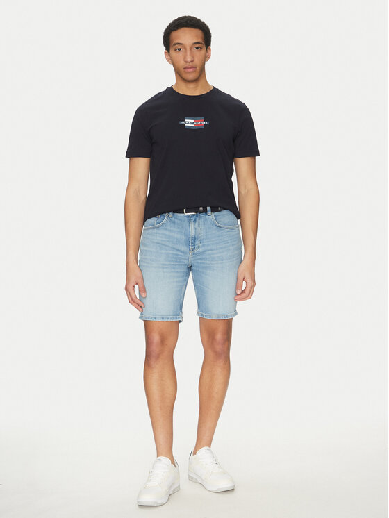 Tommy Hilfiger Tommy Hilfiger T-krekls Flag Box MW0MW38636 Tumši zils Regular Fit