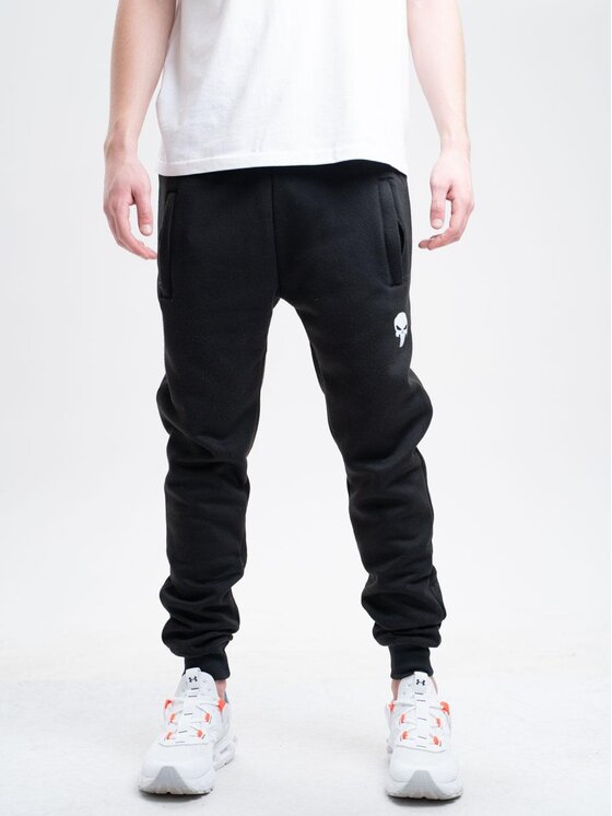 Marvel Marvel Spodnie materiałowe Spodnie Dresowe Męskie Czarne Marvel Comics Punisher Small Logo L Czarny Regular Fit