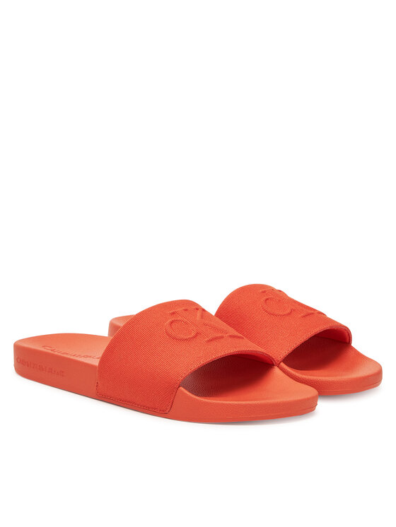 Calvin Klein Jeans Calvin Klein Jeans Klapki Slide Hf Mono Cv YM0YM01282 Pomarańczowy