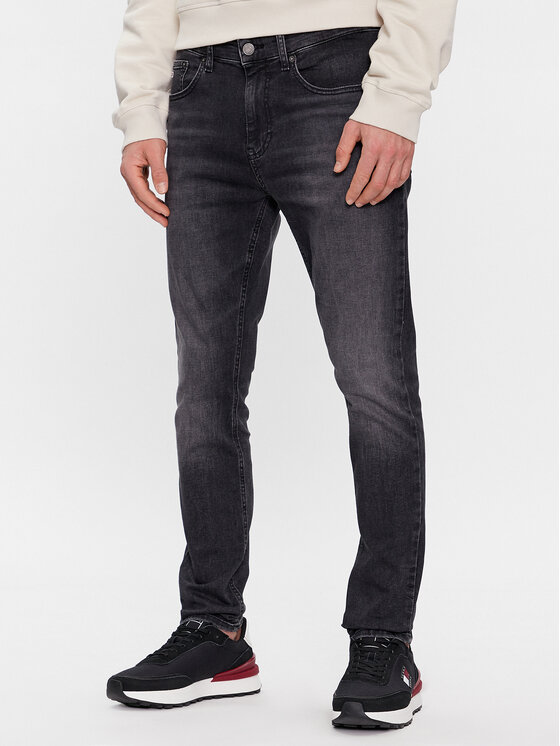 Tommy Jeans Blugi Scanton DM0DM18152 Negru Slim Fit
