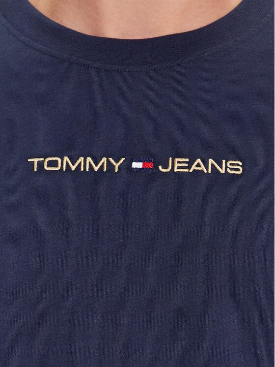 Tommy Jeans Tommy Jeans Majica Classic Gold Linear DM0DM17728 Mornarsko modra Classic Fit