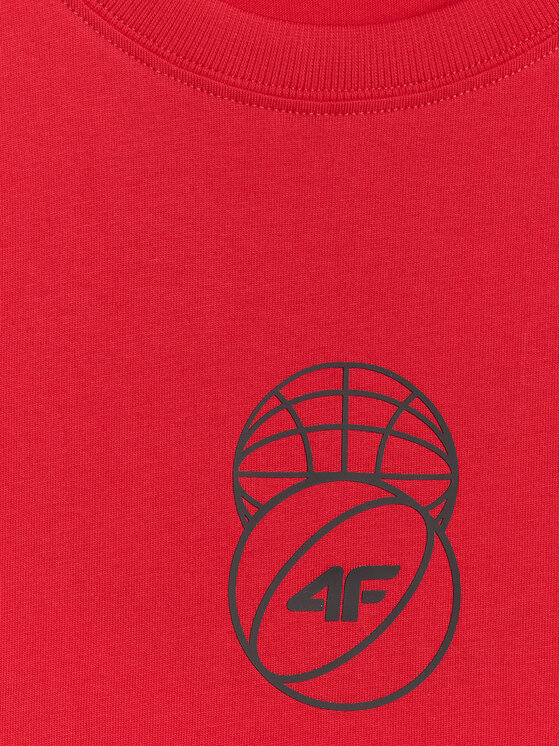 4F 4F T-Shirt ESSENTIAL 2 Czerwony Regular Fit