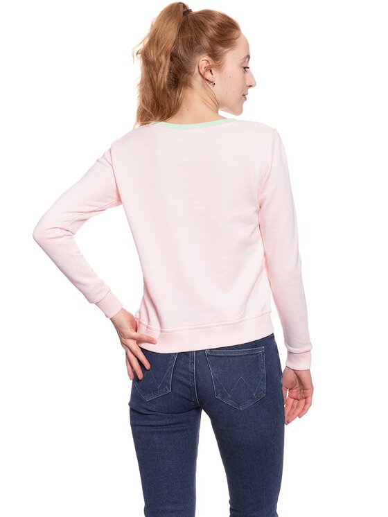 Wrangler Wrangler Sweter RETRO KABEL SWT Różowy Loose Fit