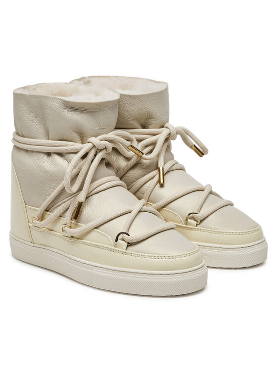 Inuikii Inuikii Sniego batai Gloss Wedge 75203-007 Écru