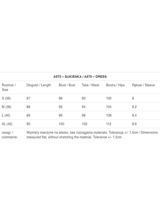Awama Awama Sukienka letnia A570 Czarny Basic Fit