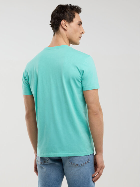 BIG STAR BIG STAR T-Shirt BRUNOMI_302_150 Turkusowy Basic Fit
