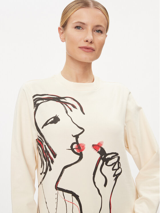 Desigual Desigual Світшот 23WWSK05 Écru Regular Fit