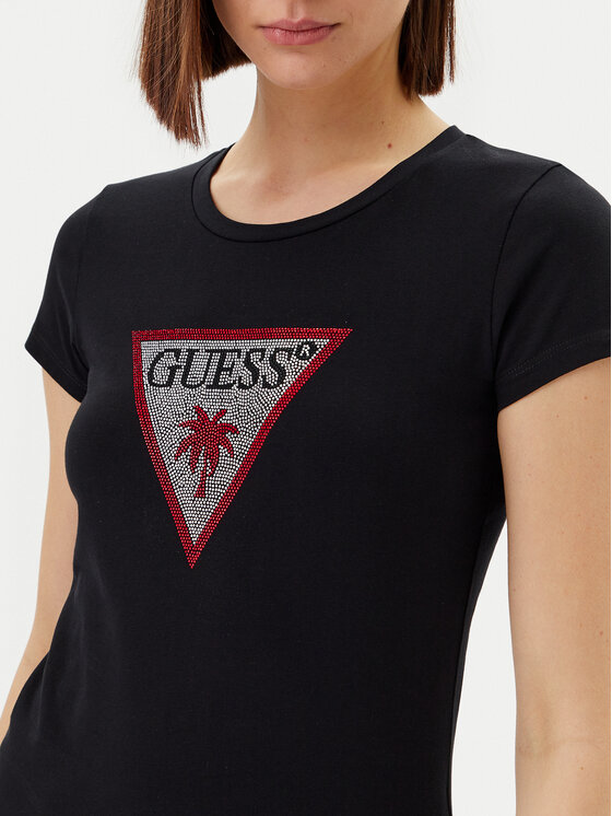 Guess Guess T-Shirt E5GI08 J1314 Czarny Slim Fit