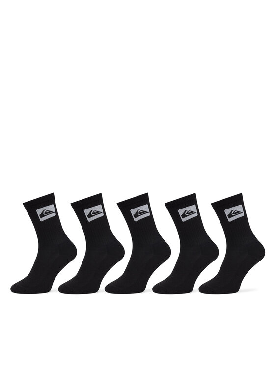 Quiksilver Súprava 5 párov vysokých ponožiek unisex EQYAA04066 Čierna