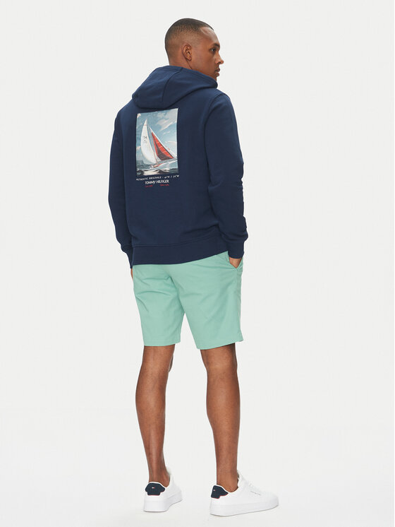Tommy Hilfiger Tommy Hilfiger Pulóver Color Photo MW0MW39151 Sötétkék Regular Fit