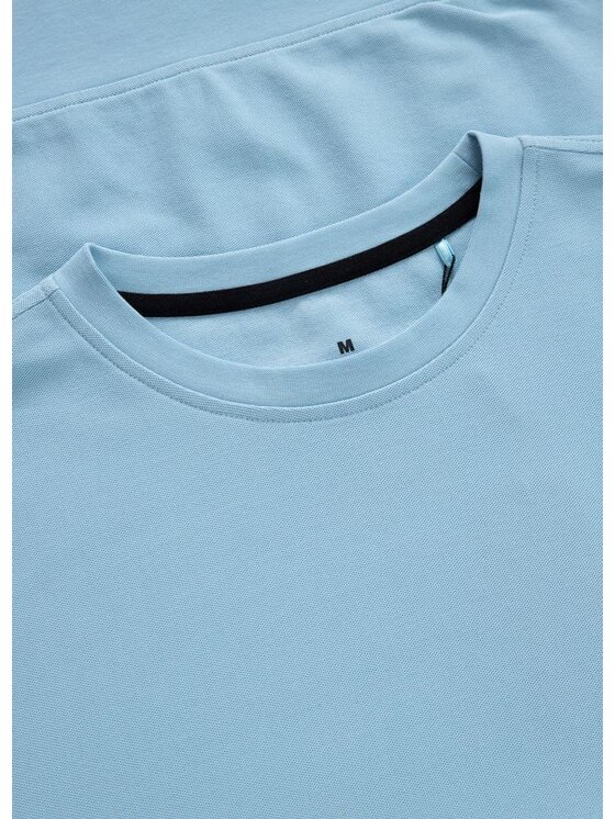 PITBULL PITBULL Longsleeve Pique Rockey Niebieski jasny Regular Fit