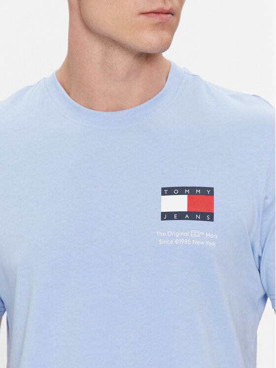 Tommy Jeans Tommy Jeans T-Shirt Essential Flag DM0DM18263 Himmelblau Slim Fit