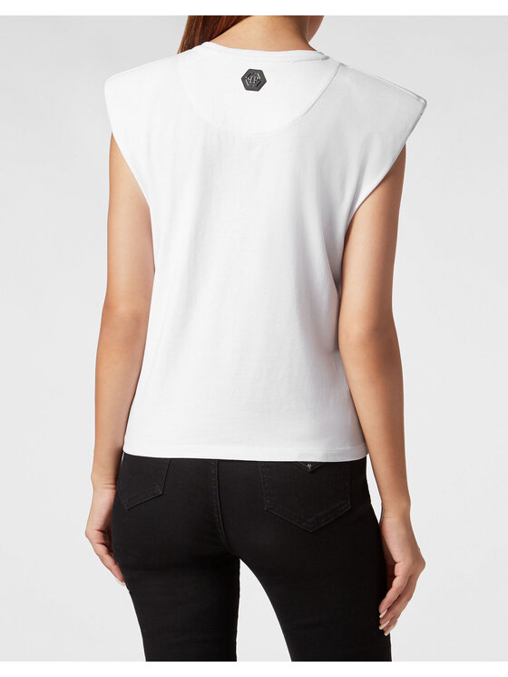 PHILIPP PLEIN PHILIPP PLEIN Tank top 845 Biały Skin Tight Fit