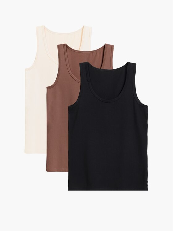 Atlantic Atlantic Top Basic Brązowy Regular Fit
