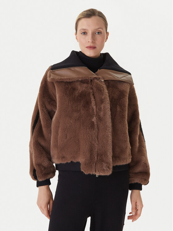 LOLA CASADEMUNT LOLA CASADEMUNT Демісезонна куртка LF2501014 Коричневий Regular Fit