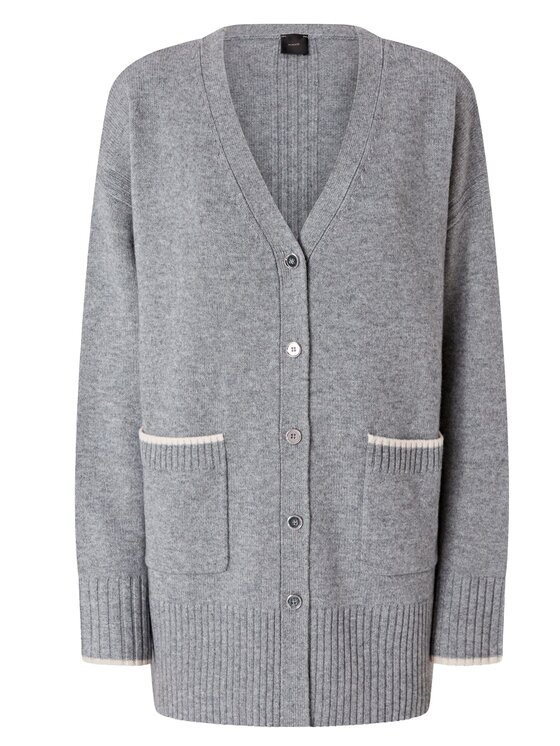 PINKO PINKO Kardigán Tasmania cardigan lana merinos cachemire Sivá Oversize