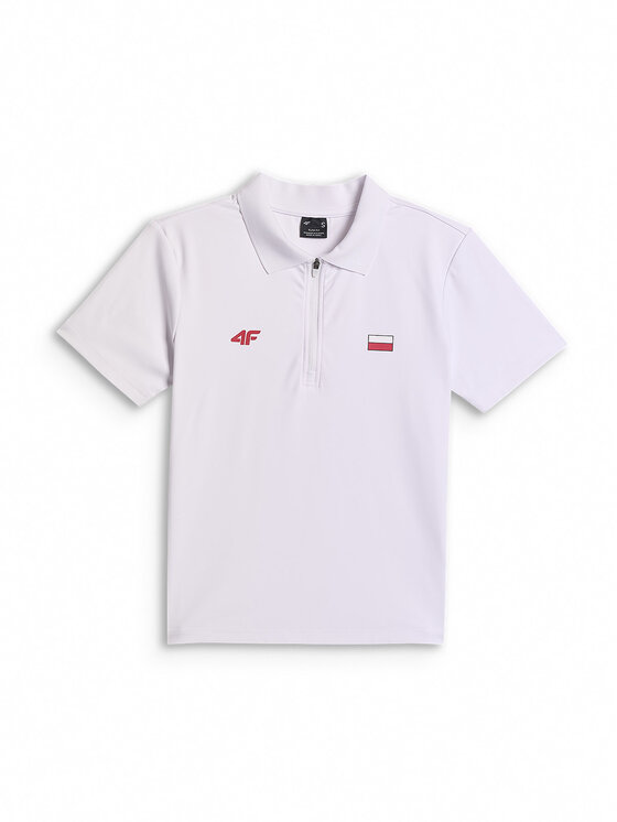 4F 4F Polo STREFA KIBICA Biały Slim Fit