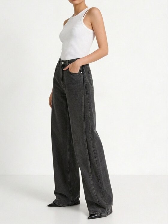 MissDenim MissDenim Jeansy Baggy Szary Boyfriend Fit