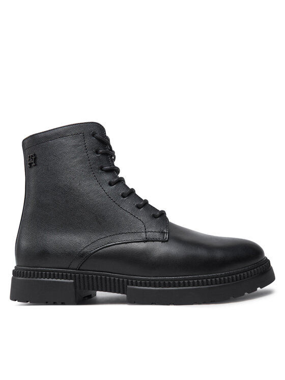 Męskie Kozaki Tommy Hilfiger, Rozmiar 41, Czarne, Comfort Tl Texture Lth Boot FM0FM05182