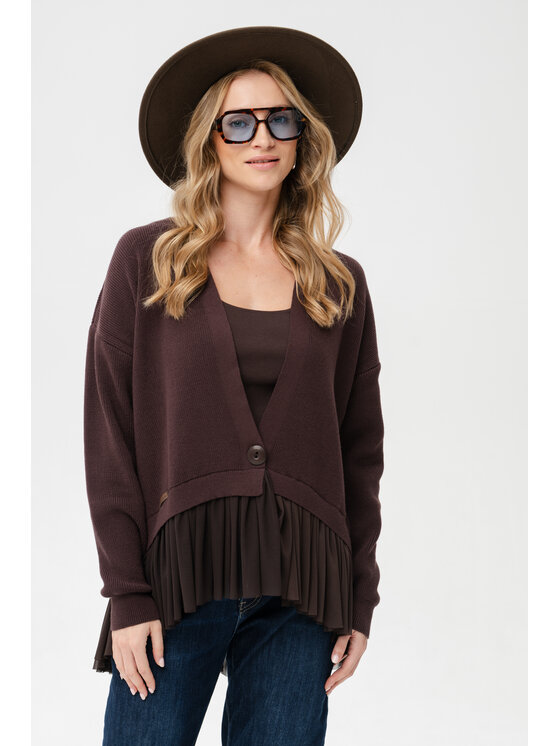 blue shadow blue shadow Kardigan Waxi Brązowy Regular Fit