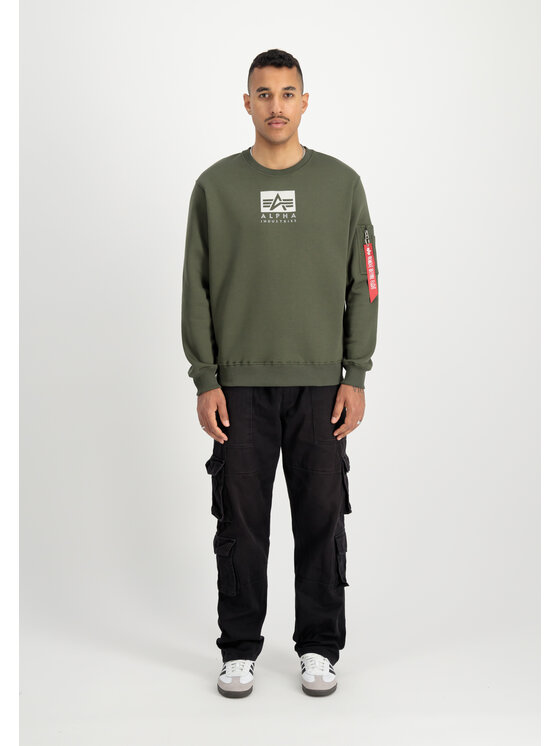 Alpha Industries Alpha Industries Bluza Satin Logo Sweatshirt Zielony Regular Fit
