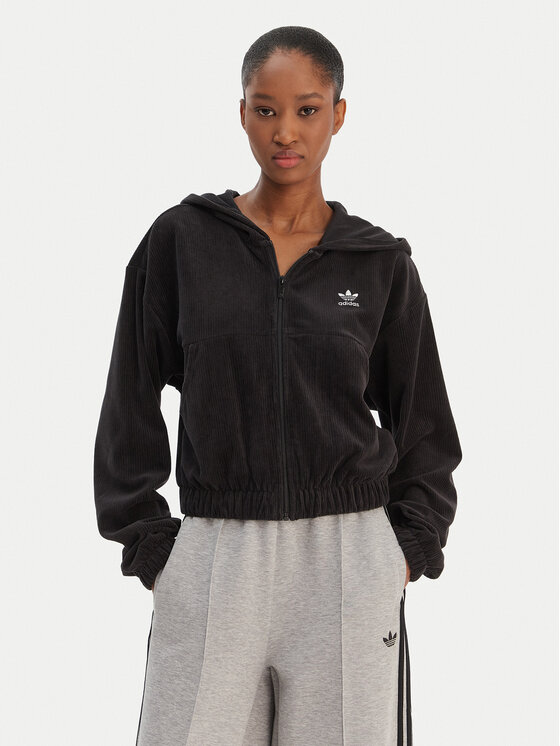 adidas adidas Mikina Essentials Chenile KE1117 Čierna Loose Fit