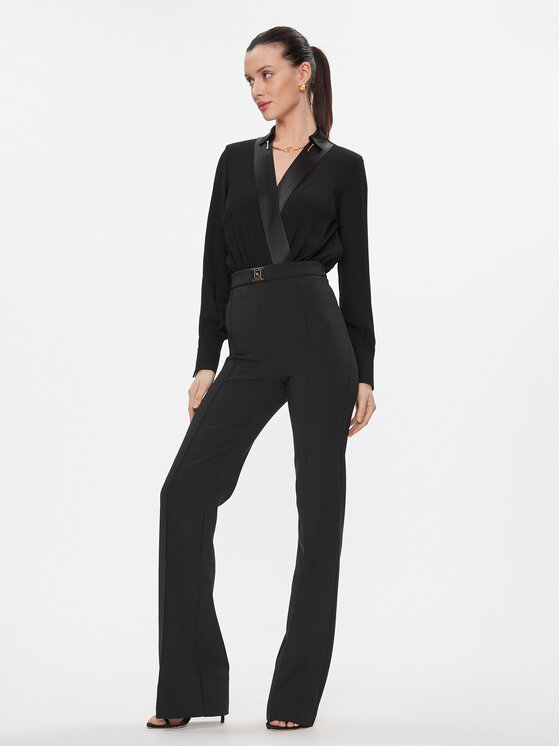 Elisabetta Franchi Elisabetta Franchi Pantaloni din material PA-T15-41E2-V300 Negru Flare Fit