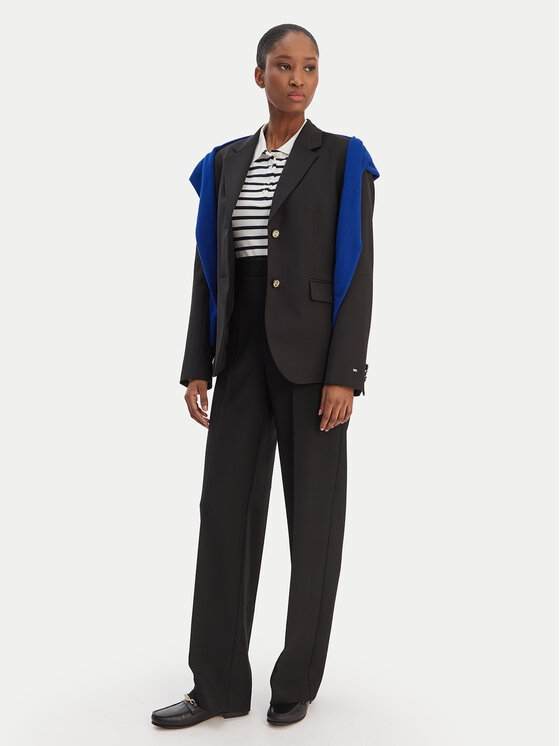 Tommy Hilfiger Tommy Hilfiger Штани з тканини WW0WW47799 Чорний Straight Fit