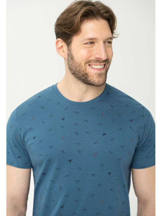 Volcano Volcano T-Shirt T-PLANES Niebieski Regular Fit