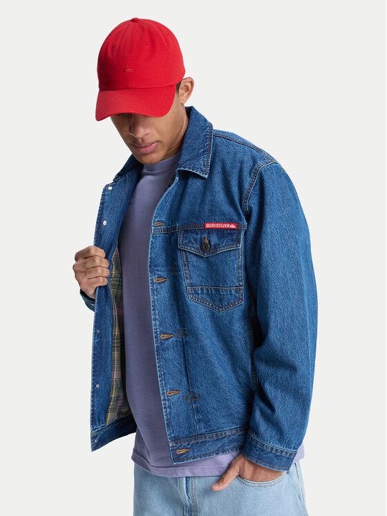 Quiksilver Quiksilver Geacă de blugi All Ride Denimt EQYJK04177 Albastru Boxy Fit