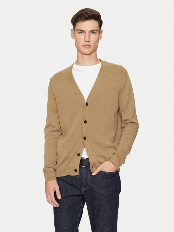 REPLAY REPLAY Kardigán UK4456.000.G23138B Bézs Regular Fit