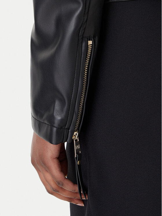 Rinascimento Rinascimento Jacke aus Kunstleder CFC0124666003 Schwarz Regular Fit